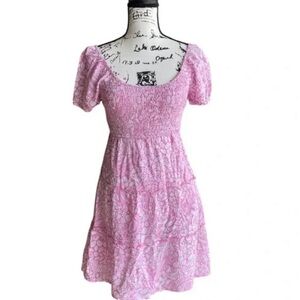 Hollister Pink Puff Sleeve Mini Sundress